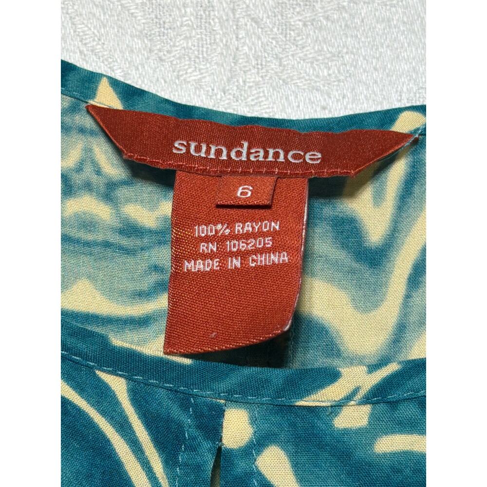 Sundance Midi Dress 6 Blue Wave Handkerchief Asymmetric Hem FLAW - Picture 7 of 11